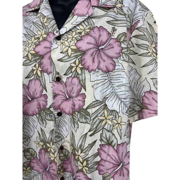 RJC Hawaii Aloha Floral Hawaiian Shirt Large Short Sleeve Hibiscus Floral EUC - Picture 3 of 8